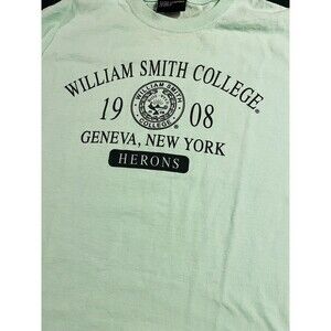 Men’s William Smith College Herons Light Green T-Shirt Tee LARGE Geneva NY